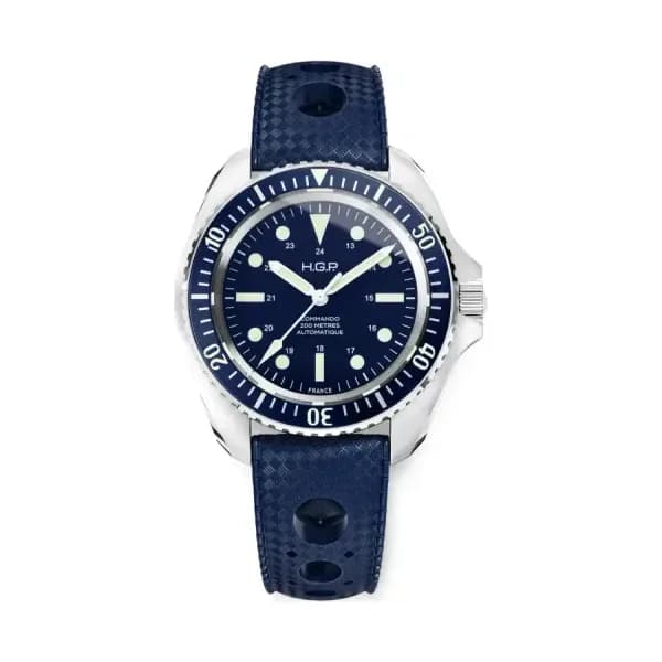 HGP Montre Diver 200m Automatique Commando Bleue