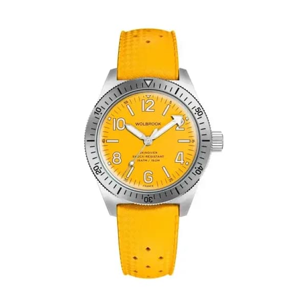Wolbrook Montre automatique Skindiver Jaune 22-SA-009