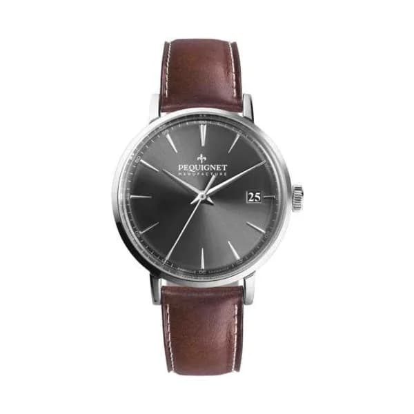 Pequignet Montre Pequignet Manufacture Attitude Automatique Cadran Gris Foncé - 9060343-CM