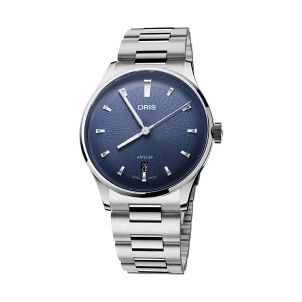 Oris Montre Oris Artelier Date automatique cadran bleu bracelet acier 38 mm