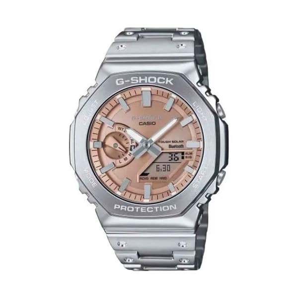 Casio Montre GShock G-Steel - Série GM-B2100 - Argent & Saumon 49.8 x 44.4 mm- GM-B2100AD-5A