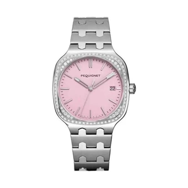 Pequignet Montre Pequignet Manufacture Concorde 84 Diamants - 40mm Automatique Cadran Rose - 9040489/1