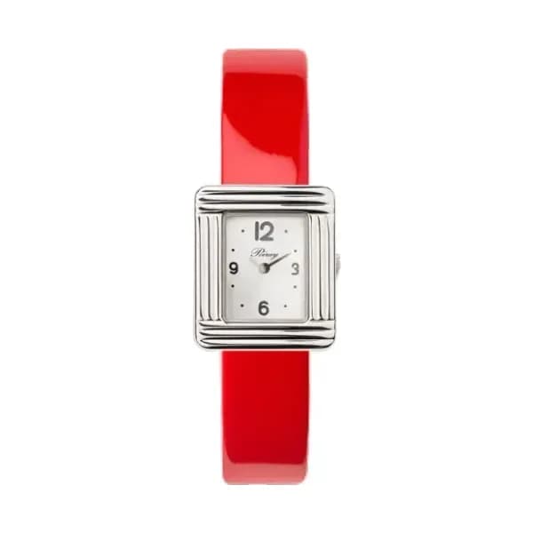 Poiray Montre Poiray Ma Première Mini Acier Cadran 4CA Bracelet Veau Vernis Rouge