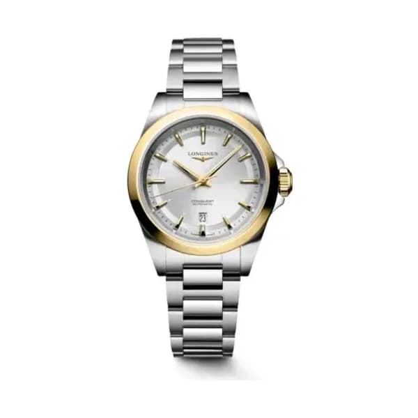 Daniel Gérard Montre Longines Conquest 30 mm Automatique Cadran Argenté Bracelet Acier