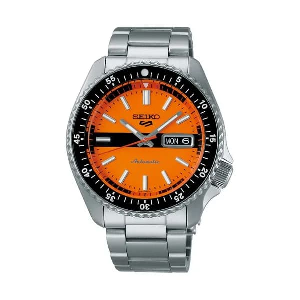 Seiko Montre Seiko 5 Sports "Double Hurricane" automatique cadran orange bracelet acier 42,5 mm