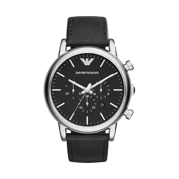 Emporio Armani Montre Analogique Homme Emporio Armani Cuir Noir AR1828