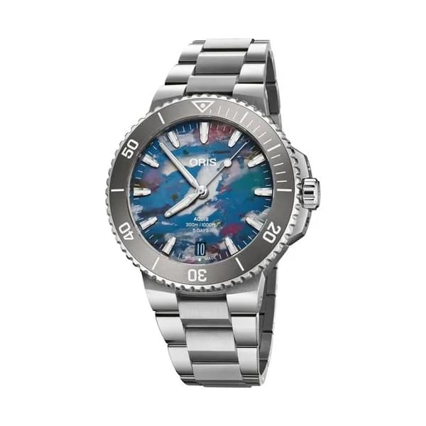 Oris Montre Oris Plongée Aquis Date Upcycle Calibre 400 automatique cadran multi bracelet acier 43,5 mm