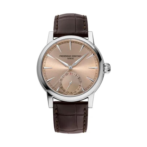 Frédérique Constant Montre Frédérique Constant Manufacture Classic Date Automatique Cadran Champagne Bracelet Cuir - FC-706SAL3H6