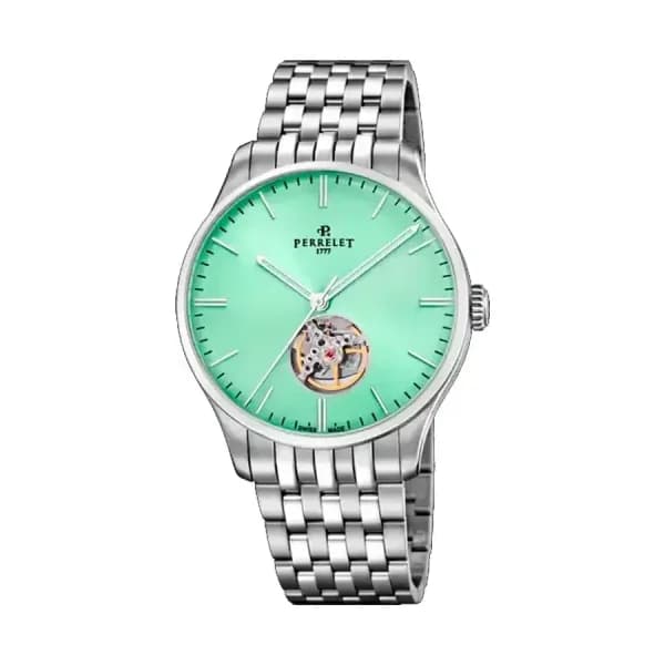Perrelet Montre Weekend Coeur Ouvert Vert Menthe
