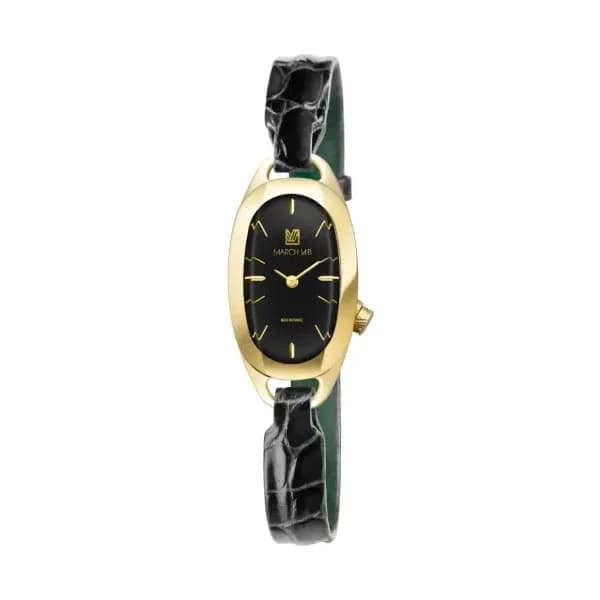 March LA.B Montre OBLONGUE Electrique Supreme - Alligator noir