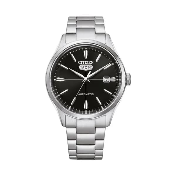 Citizen Montre Citizen Crystal 7 Mechanical Day Date automatique cadran noir bracelet acier 40 mm