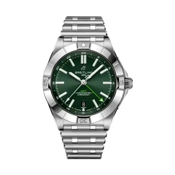 Breitling Montre Breitling Chronomat Automatic GMT 40 Cadran Vert Bracelet Acier inoxydable