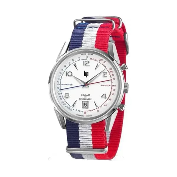 Lip Montre Lip Himalaya Courage - Homme - cadran Blanc- 40 mm - Acier inoxydable - 670011