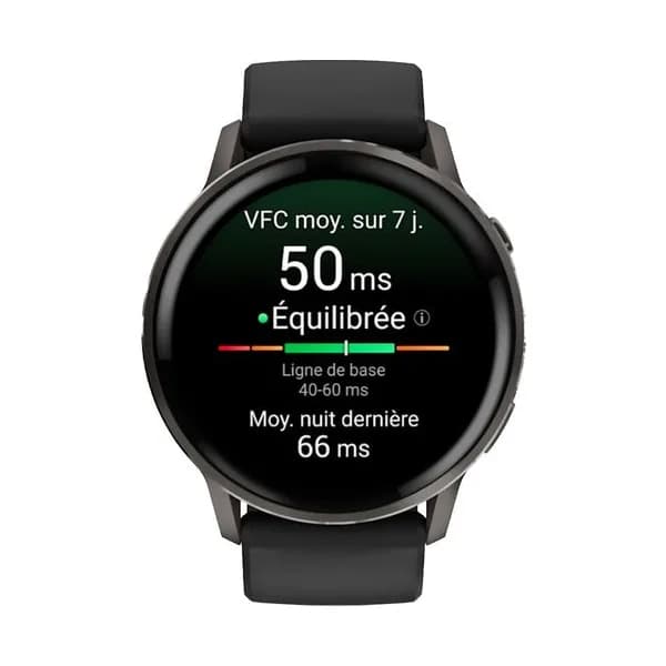 Garmin Montre Garmin Venu 4 - 45 mm Gray Bracelet en silicone Noir