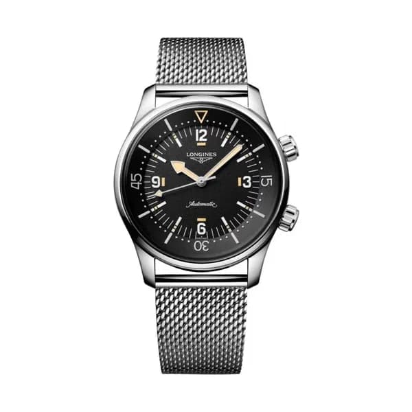Longines Montre Longines Legend Diver 59 automatique cadran noir bracelet acier 42 mm