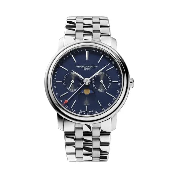 Frédérique Constant Montre Frédérique Constant Classics Quartz Index Business Timer cadran bleu bracelet acier 40 mm