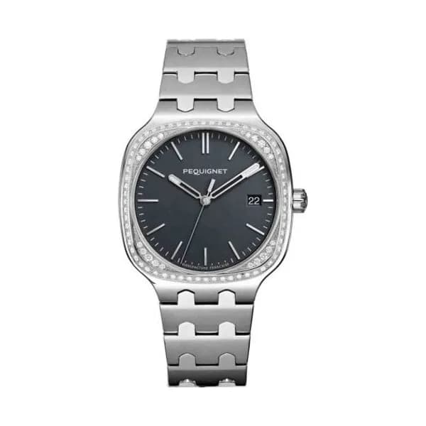 Pequignet Montre Pequignet Manufacture Concorde 84 Diamants - 40mm Automatique Cadran Gris anthracite - 9040449/1