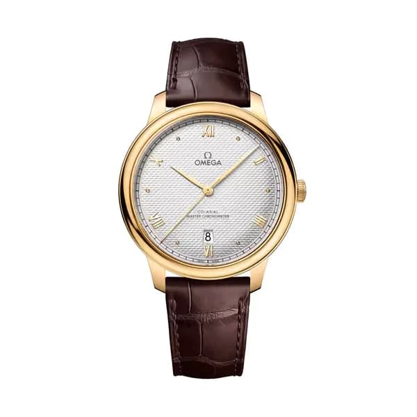 Omega De Ville 40 mm, or jaune sur bracelet en cuir