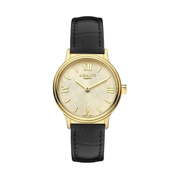 Amalys Montre Amalys Collection Watson 14 mm en Cuir Noir