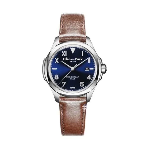 Eden Park Montre Eden Park Collection Club en Cuir Marron