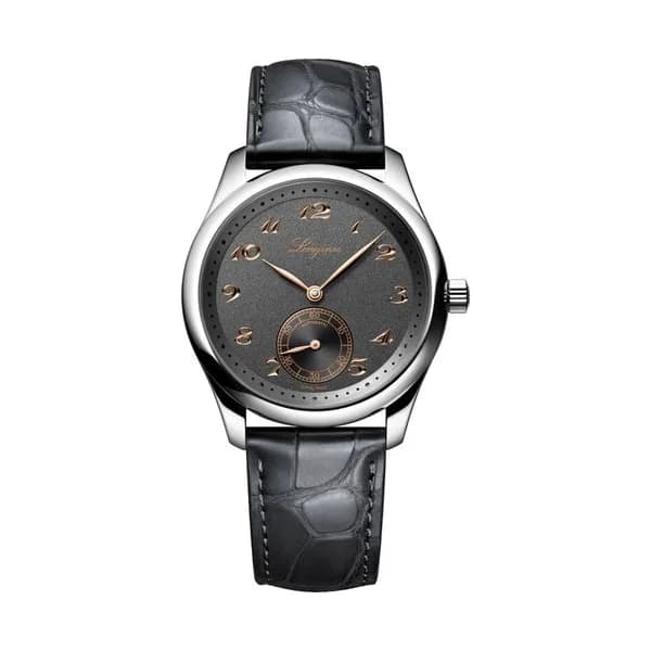 Longines Montre Longines Master Collection automatique cadran anthracite bracelet cuir gris 38,5 mm