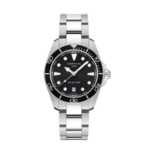 Certina Montre Certina DS Action 40mm Cadran Noir Bracelet Acier inoxydable
