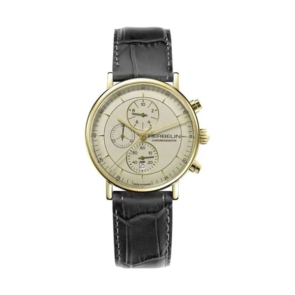 Michel Herbelin Montre Michel Herbelin Inspiration Quartz Cadran Ivoire Bracelet Cuir - 35647P17GR
