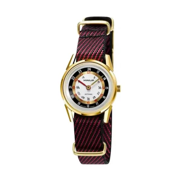 Lip Montre Lip MiniLip 671970- Femme - cadran Blanc & Doré- 29 mm - Acier PVD Doré