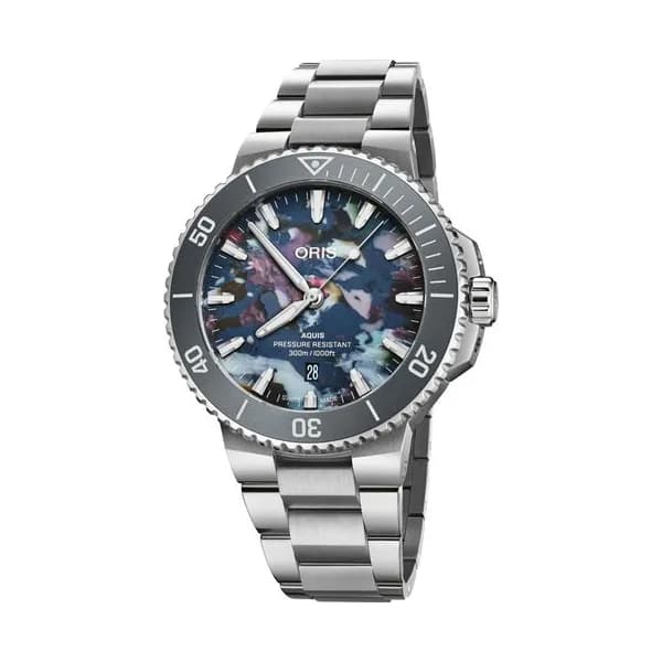 Oris Montre Oris Plongée Aquis Date Upcycle Calibre 733 automatique cadran multi bracelet acier 43,5 mm