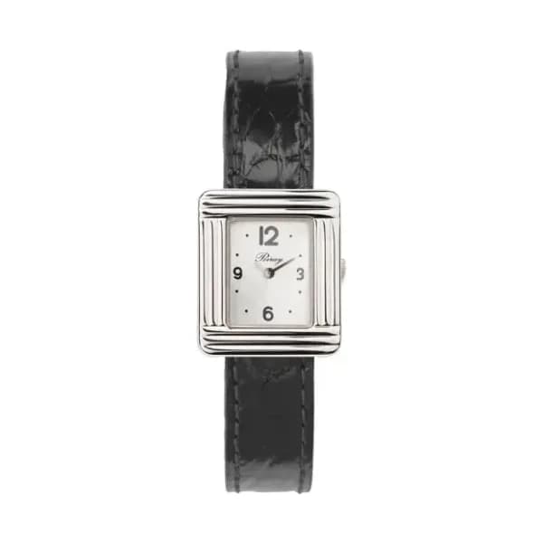 Poiray Montre Poiray Ma Première Mini Acier Cadran 4CA Bracelet Alligator Noir
