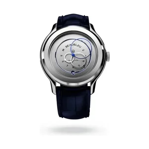 Beaubleu Montre Beaubleu ECCE VESPERAL gris bracelet cuir bleu