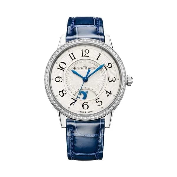 Jaeger-LeCoultre Montre Jaeger-LeCoultre Rendez-Vous Night &amp; Day automatique lunette sertie bracelet cuir bleu 34 mm