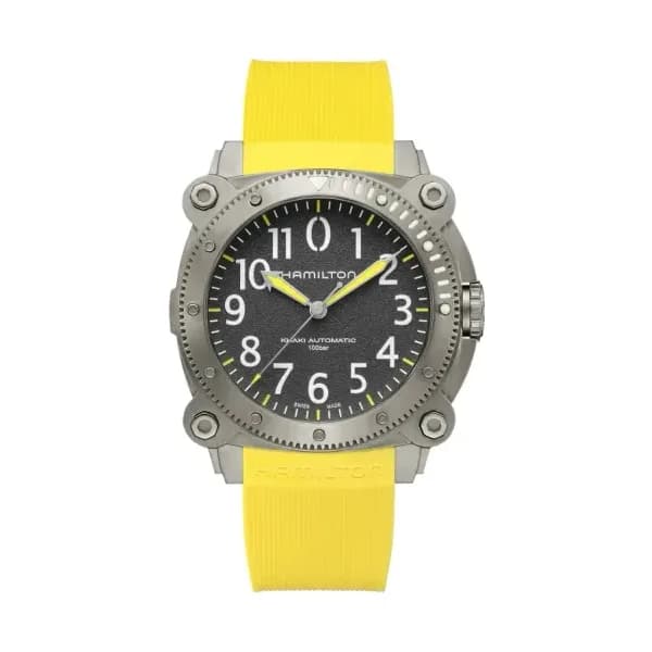 Hamilton Montre Hamilton Khaki Navy BeLOWZERO 1000m Automatique Cadran Gris Bracelet Caoutchouc 46 mm