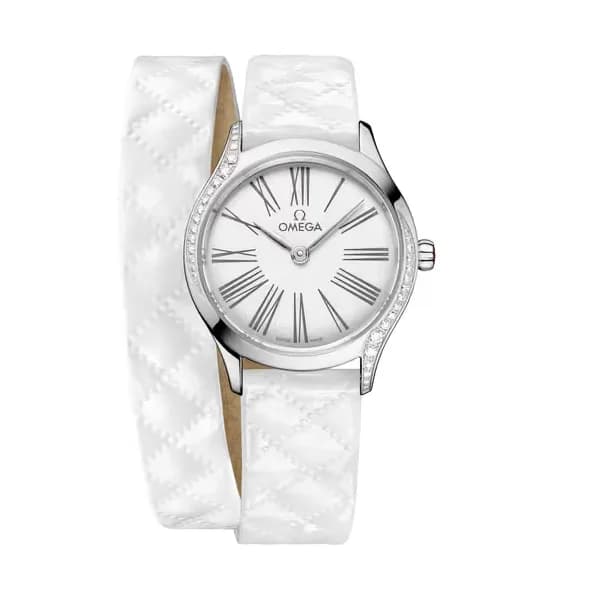 Omega De Ville 26 mm, acier sur bracelet en cuir