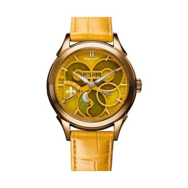 Pequignet Montre Pequignet Royale saphir - Cadran Jaune Ambre Automatique Cadran Jaune - 9010820