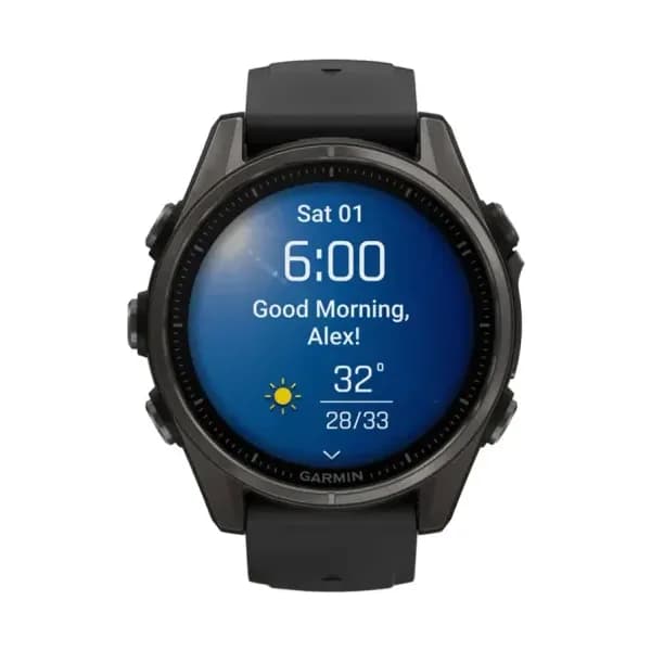 Garmin Montre Garmin Fenix 8 43mm AMOLED Sapphire Titane Carbon Gray DLC Bracelet Noir/Gris