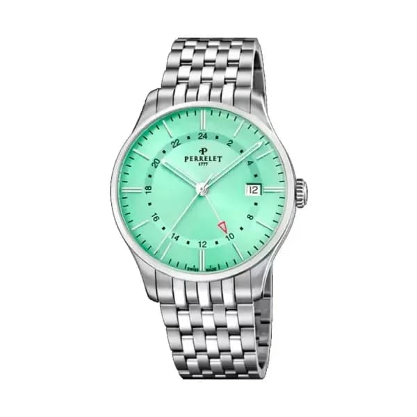Perrelet Montre Weekend GMT Vert Menthe