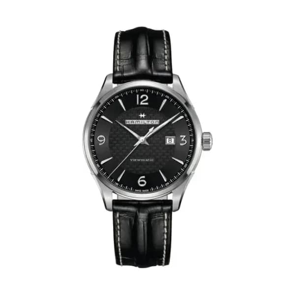 Hamilton Montre Hamilton Jazzmaster Viewmatic Auto Cadran Noir Bracelet Cuir 44MM