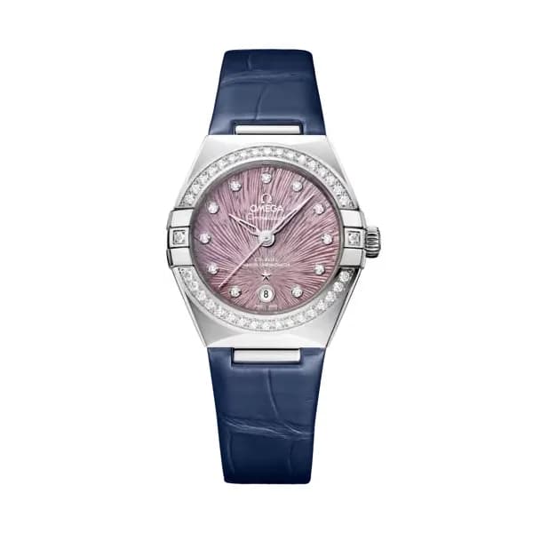 Omega Constellation 29 mm, acier sur alligator