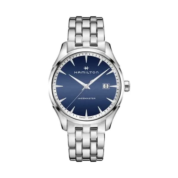 Hamilton Montre Hamilton Jazzmaster cadran bleu bracelet acier 40 mm