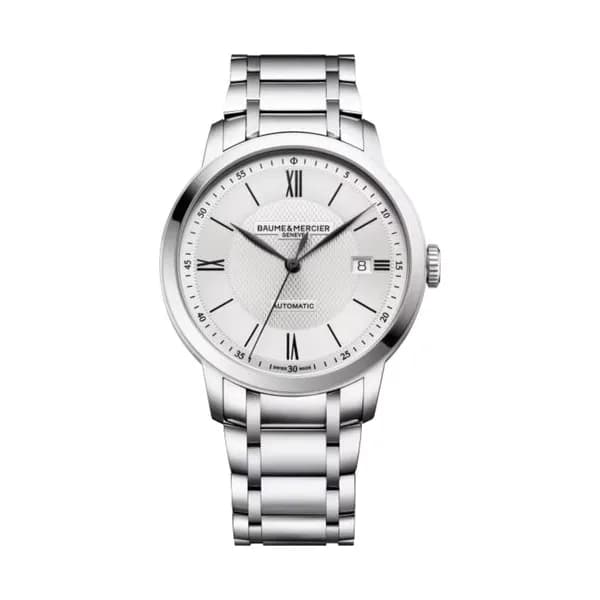 Baume & Mercier Montre Baume et Mercier Classima automatique cadran argenté bracelet acier 40 mm