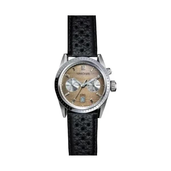 March LA.B Montre March LA.B Agenda Supra Automatique Cadran Shelter Buffle Perforé Noir