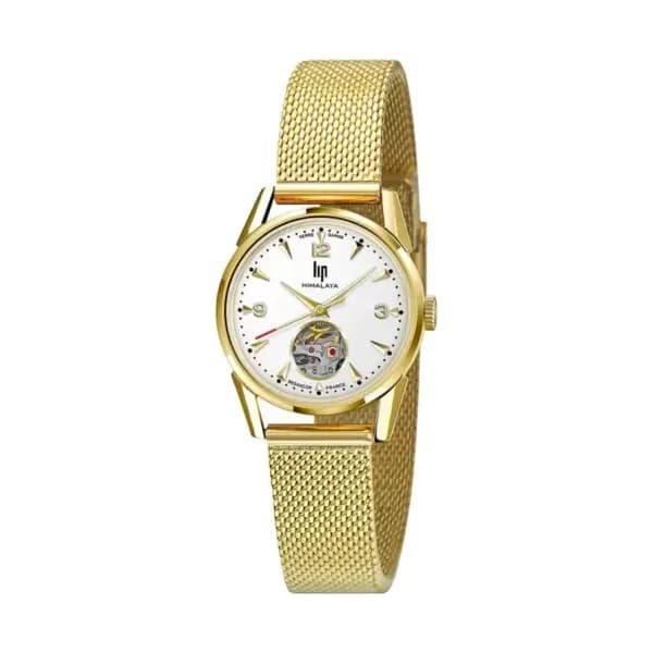 Lip Montre Lip Himalaya - Femme - cadran Blanc- 29 mm - Acier PVD Doré - 671724
