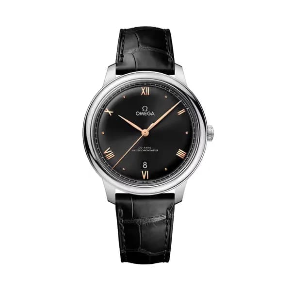 Omega De Ville 40 mm, acier sur bracelet en cuir