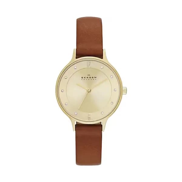 Skagen Montre Analogique Femme Skagen Cuir Marron SKW2147 - Cleor