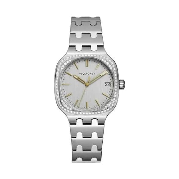 Pequignet Montre Pequignet Manufacture Concorde 76 Diamants - 36mm Automatique Cadran Argent - 9046339/1