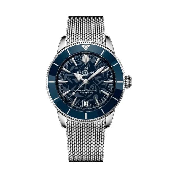 Breitling Montre Breitling Superocean Heritage B31 "Kelly Slater" automatique cadran bleu bracelet maille milanaise 40 mm