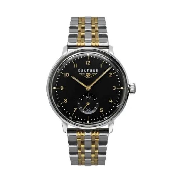 Bauhaus Montre Bauhaus Dessau Ladies Quartz Cadran Noir Bracelet Acier et PVD Doré - 2037M2