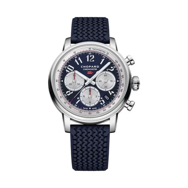 Chopard Montre Chopard Mille Miglia Classic Chronographe "Edition France" automatique cadran bleu bracelet cuir bleu 40,5 mm