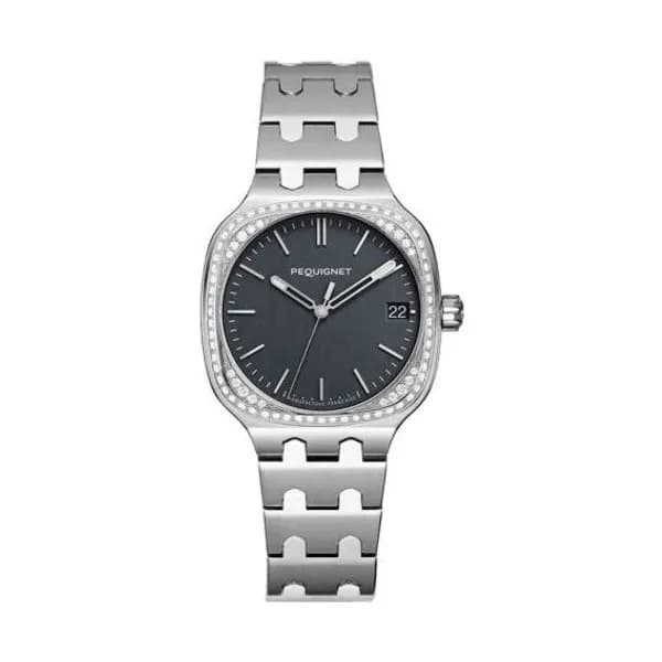 Pequignet Montre Pequignet Manufacture Concorde 76 Diamants - 36mm Automatique Cadran Gris anthracite - 9046449/1